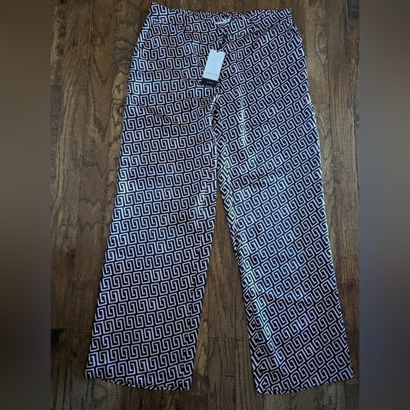 Pink wide leg pants by Costes Europe Women's XXL pink with black geo prints - Picture 6 of 13